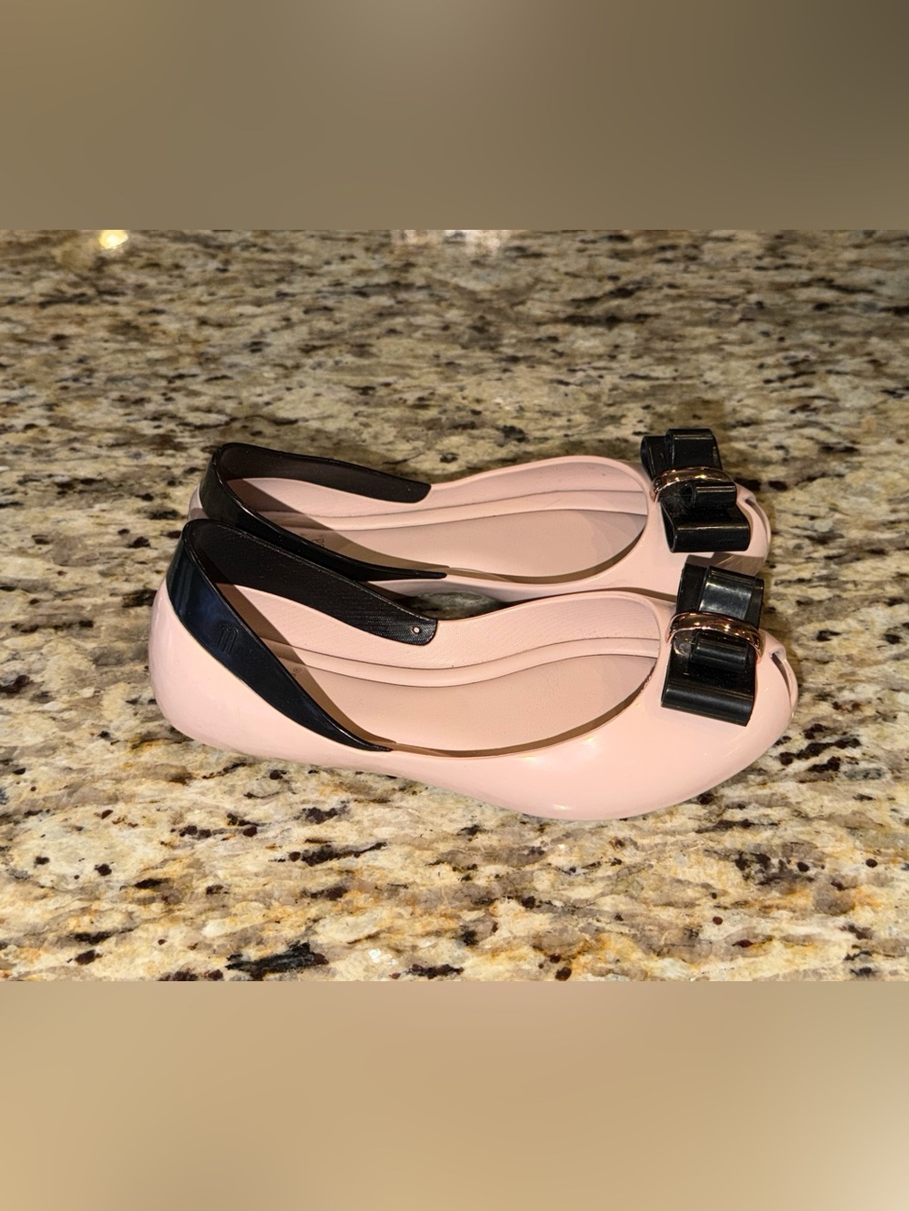 Melissa Queen V Peep Toe Jelly Flats shoes girls size 13, EUC